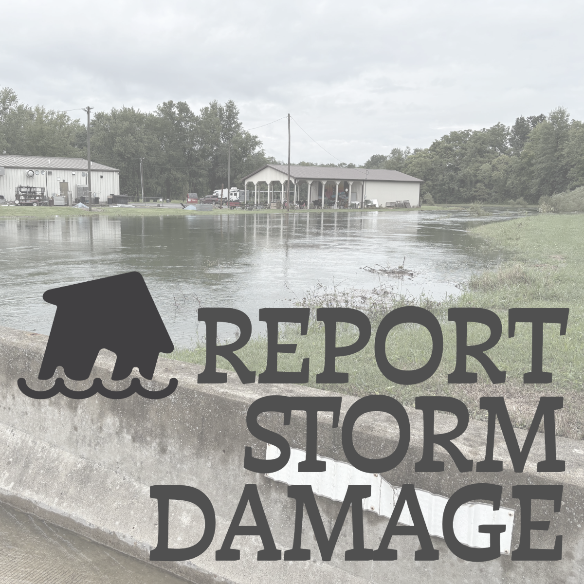 report storm damage image with flooding